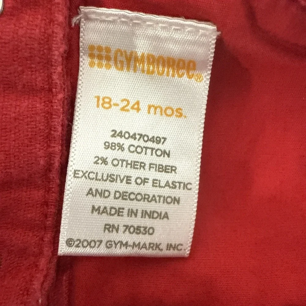 Gymboree Overalls Toddler 18 24M Red Cupcake Embroidery Romper‎